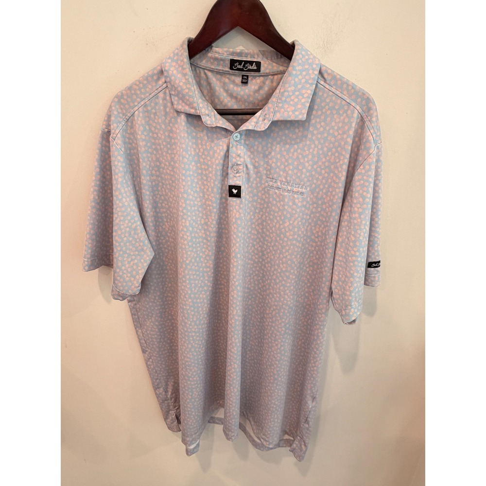 Bad Birdie Mens 2XL Blue Dot Polo The Venetian Resort Las Vegas Golf Shirt